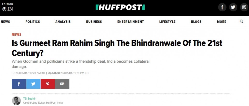 Huff Post - sant ji headline